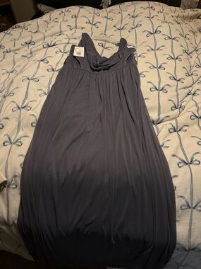 Light Slate Blue Maxi Dress with Cowl Neck